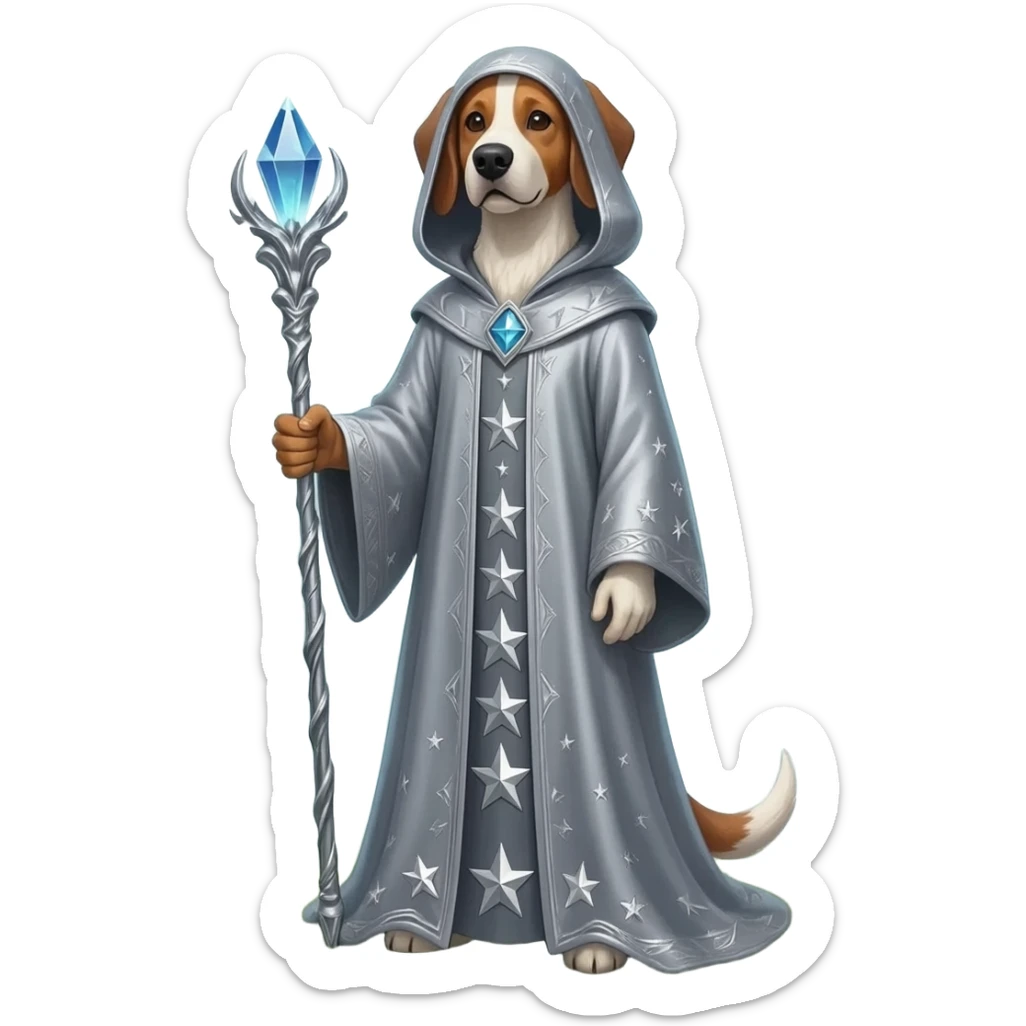 Dog wizard sticker