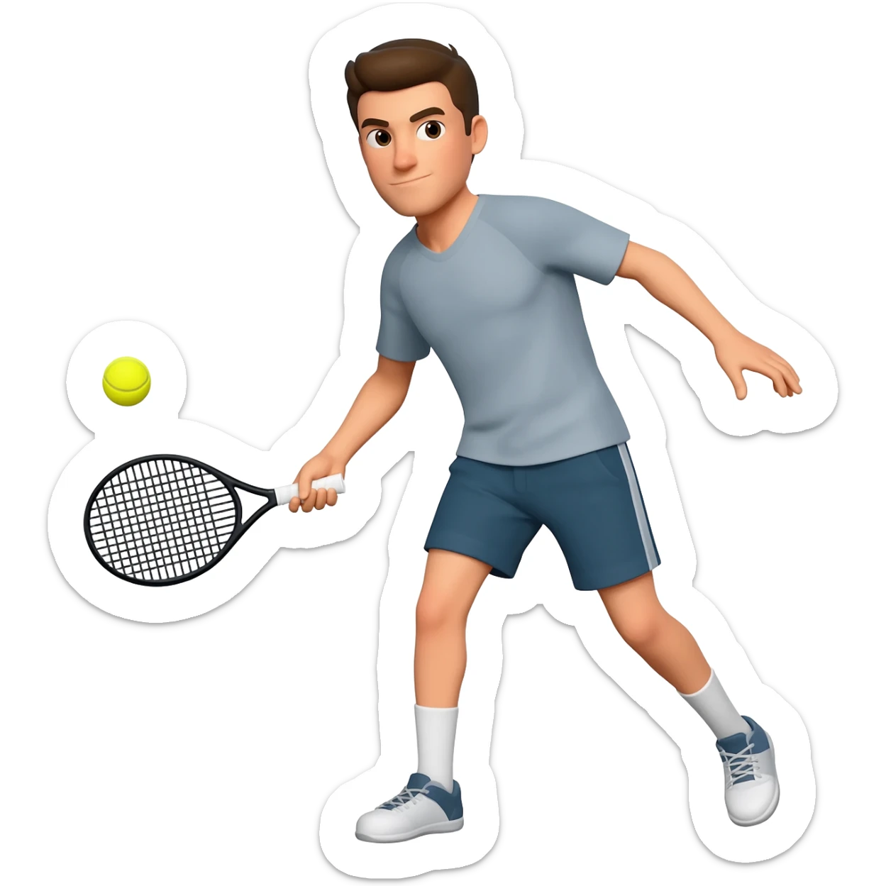 full body whi guy playing padel sticker