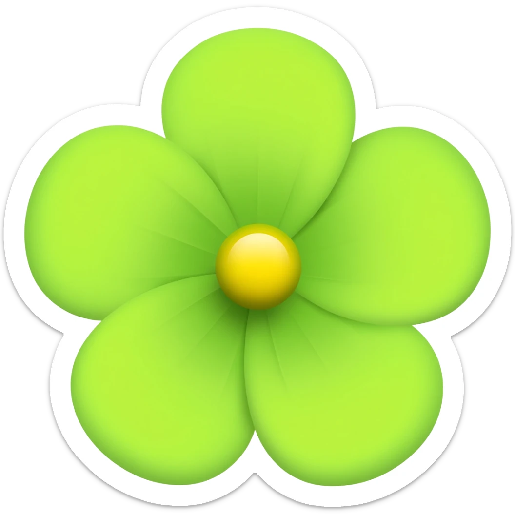A lime green flower emoji sticker