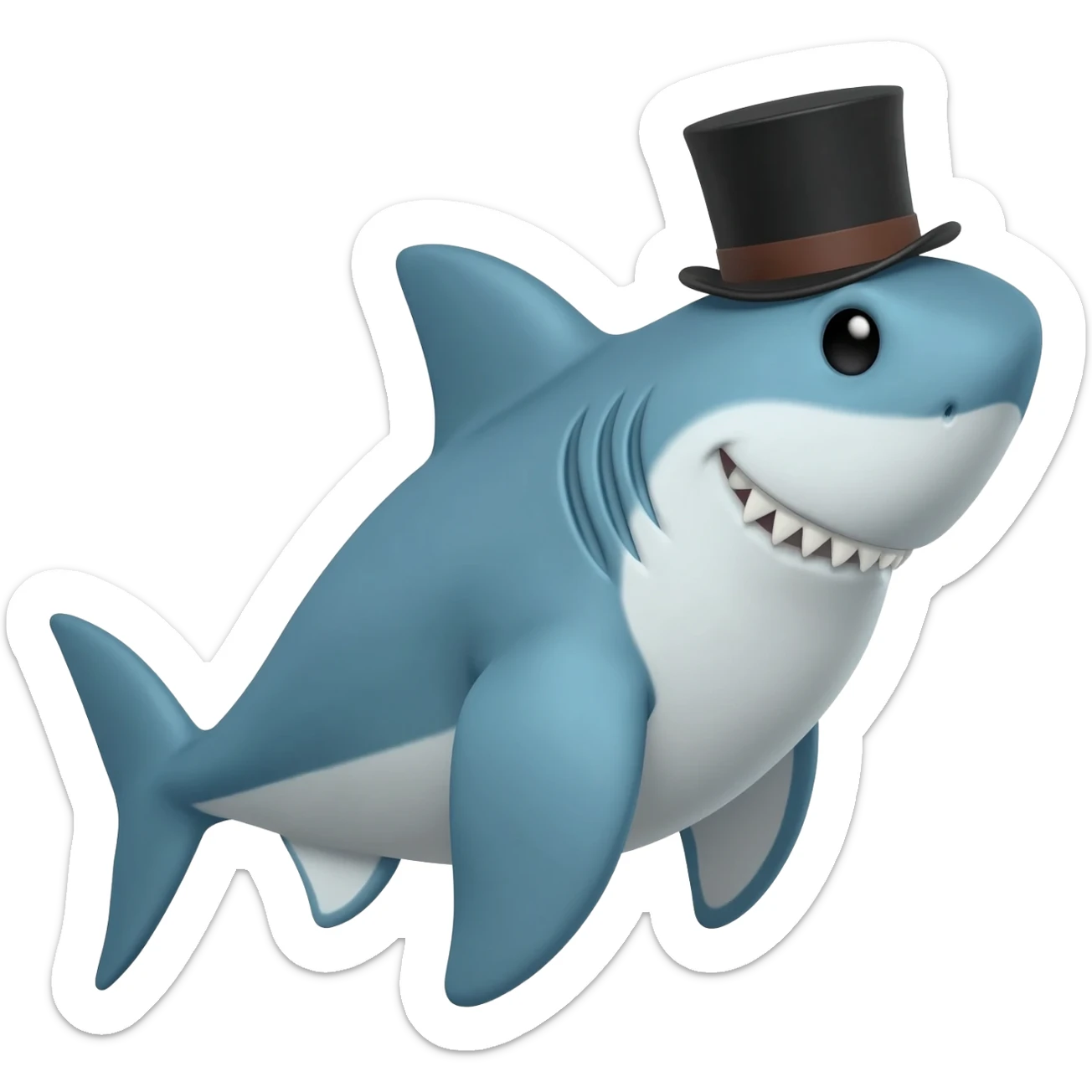 Shark with a top hat sticker