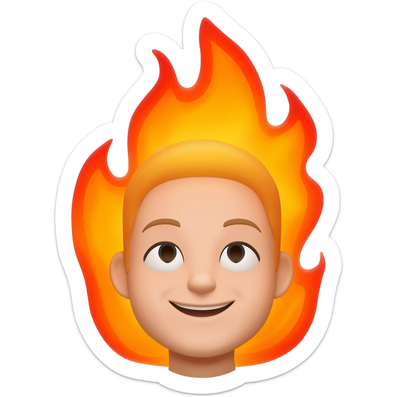 a emoji iphone happy and fire sticker