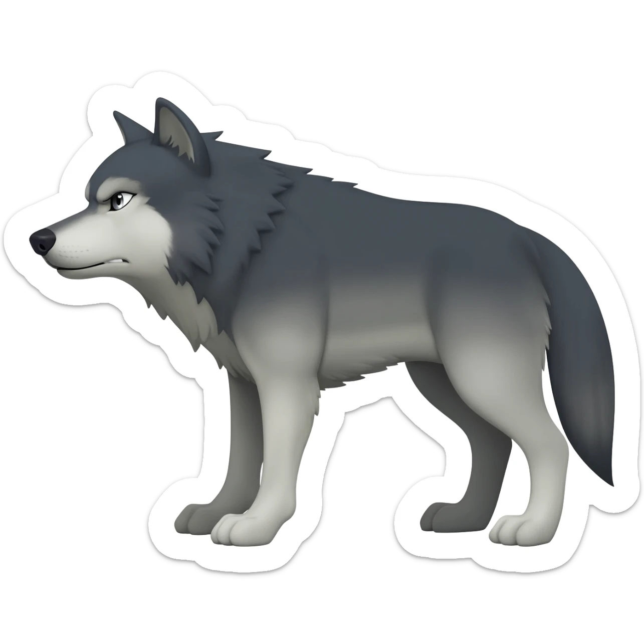 Angry mode wolf sticker