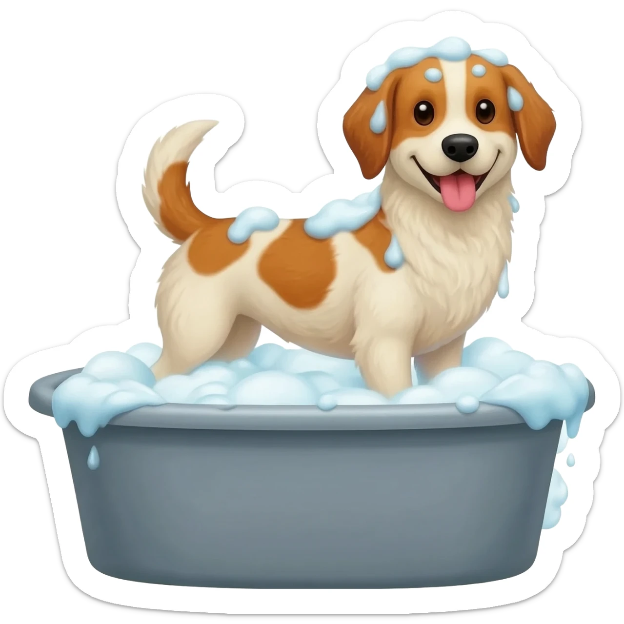 Chien qui prend un bain sticker