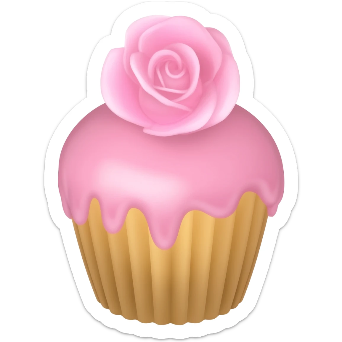 Cupcake with pink icing sticker