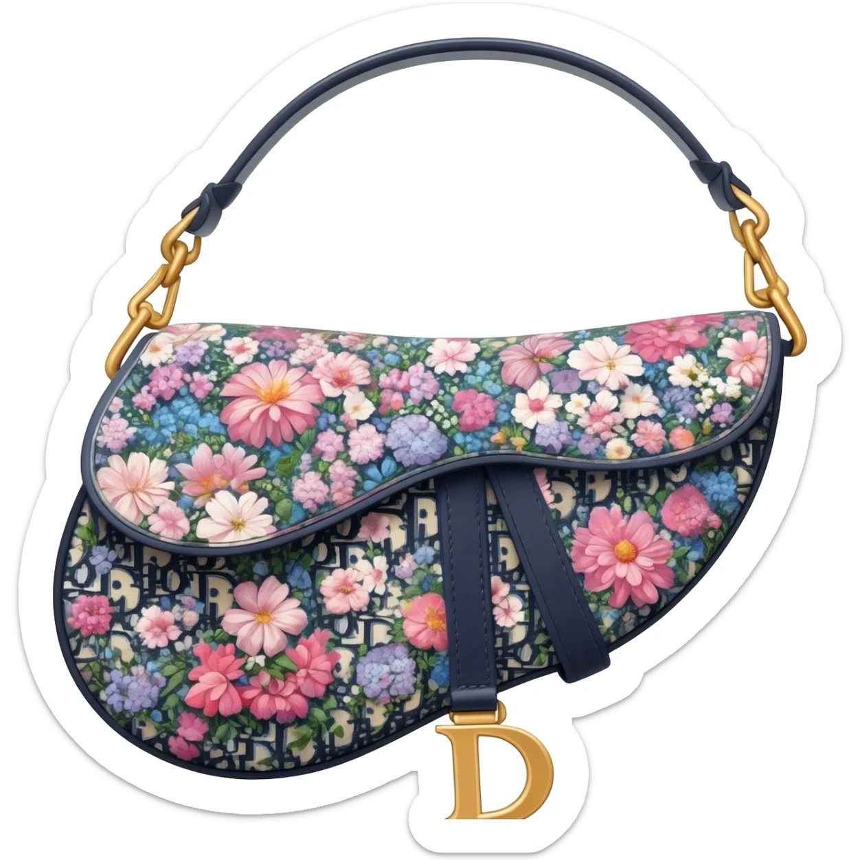 floral dior saddle bag sticker