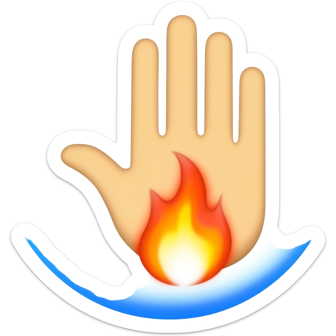 Hand on blue fire emoji sticker