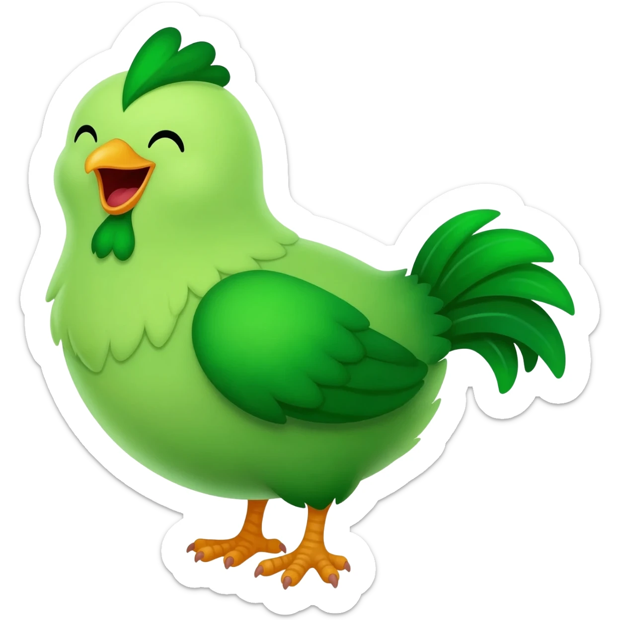green chick laughing sticker