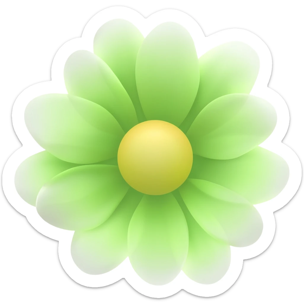 Light Green small flower real sticker