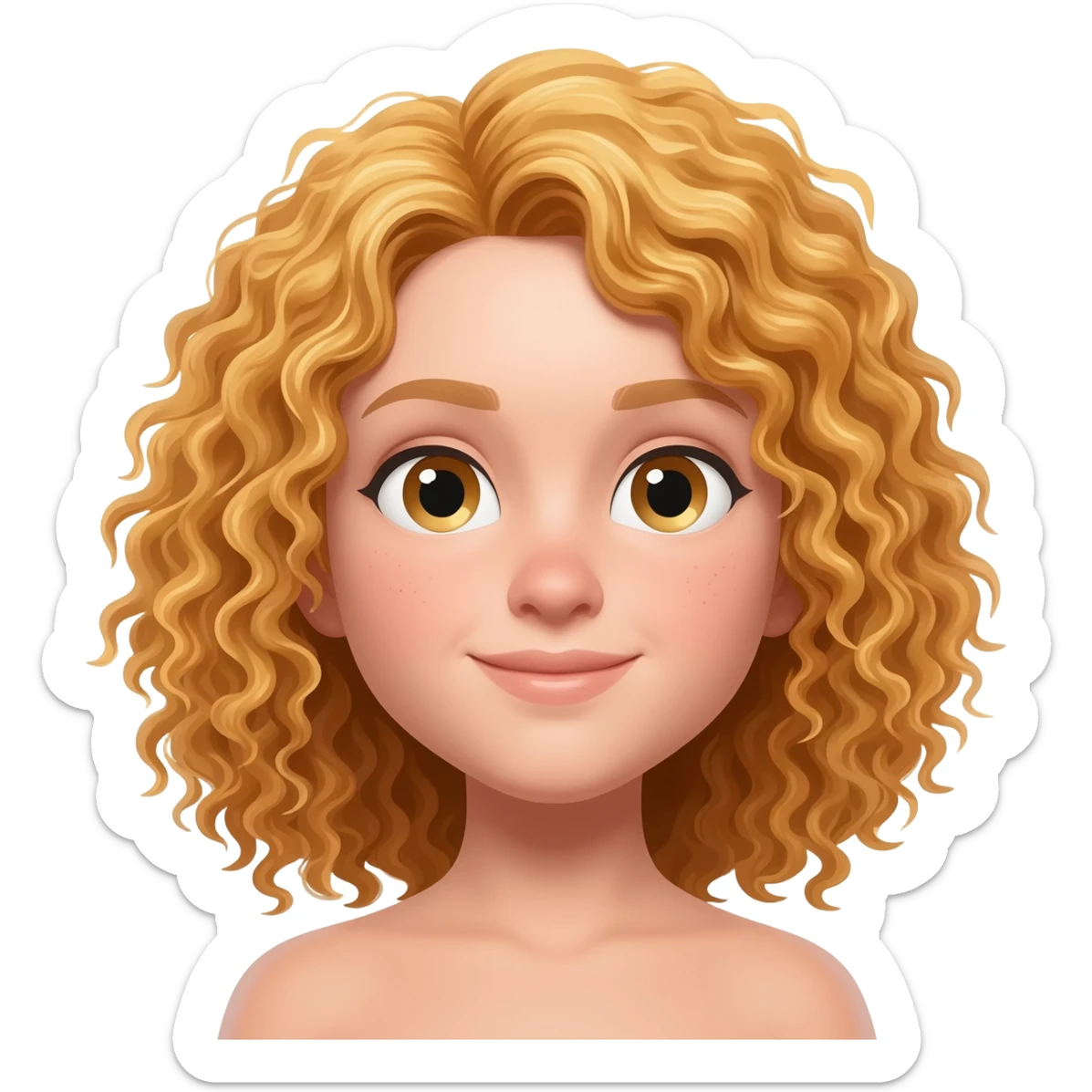 uma menina com cabelo cacheado loiro sticker