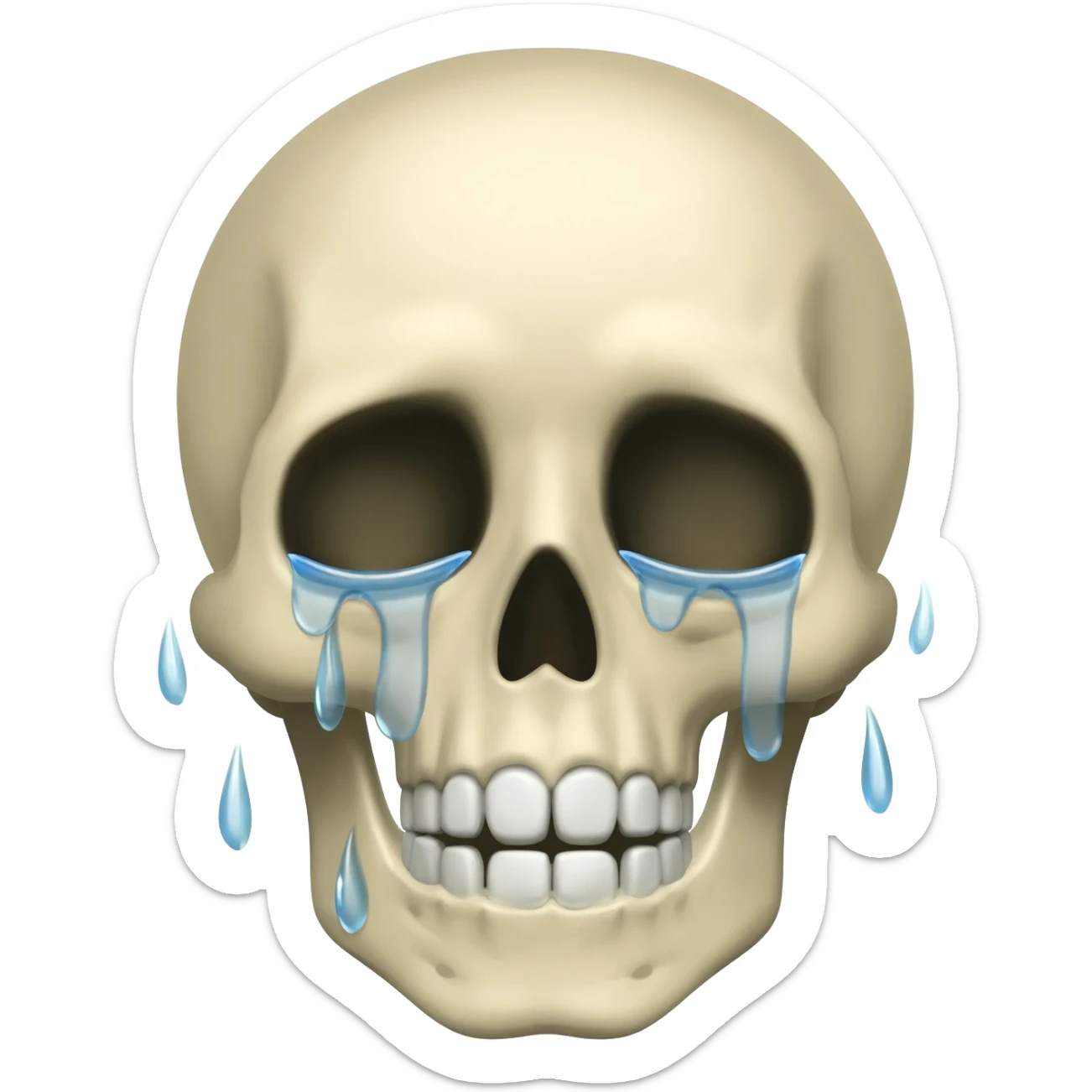 Laughing crying skull sticker