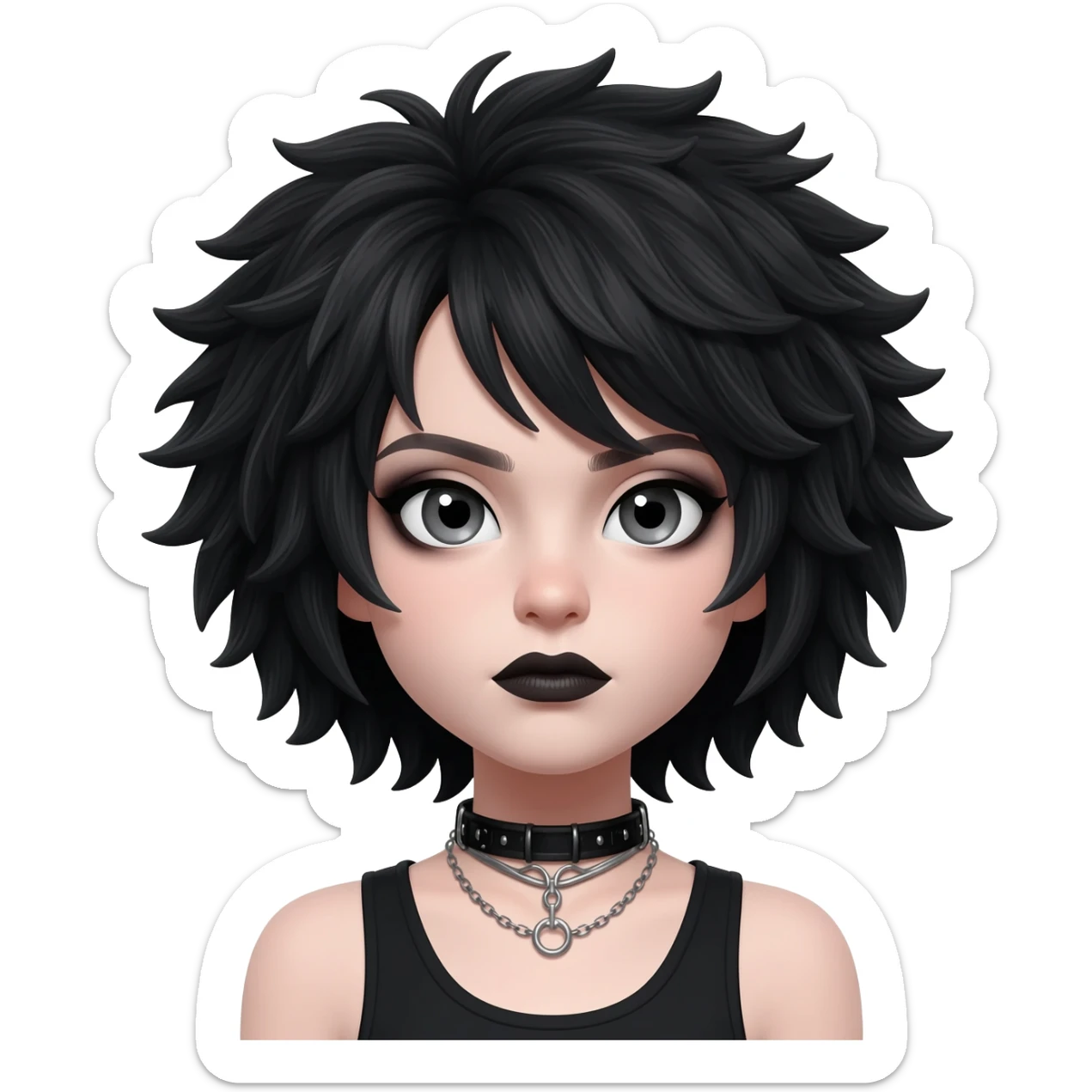 goth girl with fluffy hair

 sticker