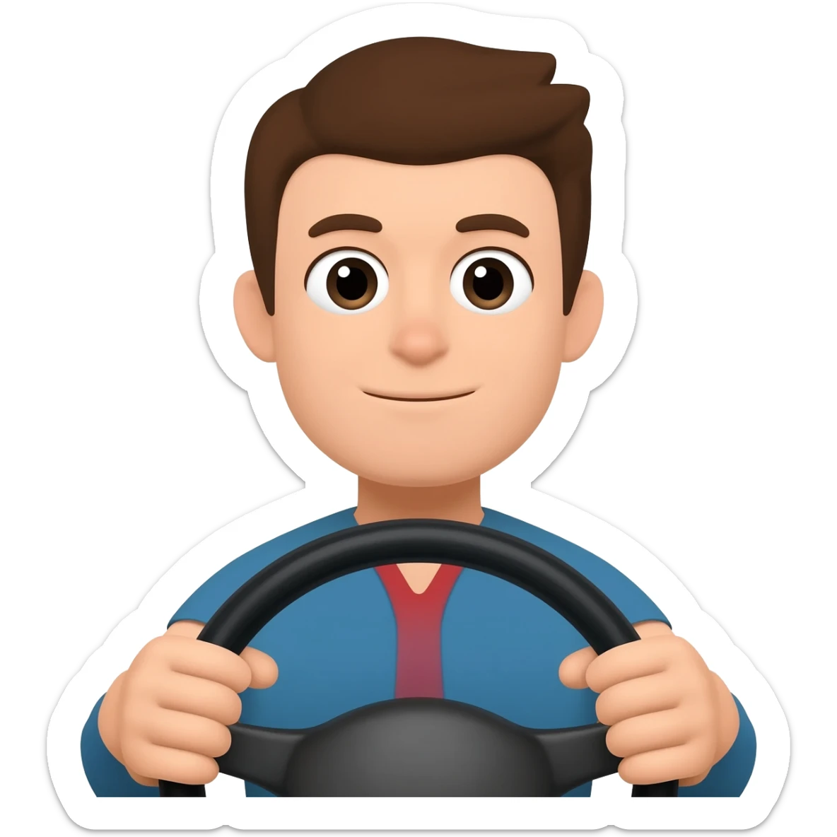 car driver with steering wheel sticker