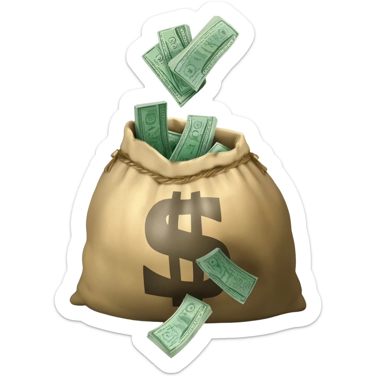 large sack of cash sticker