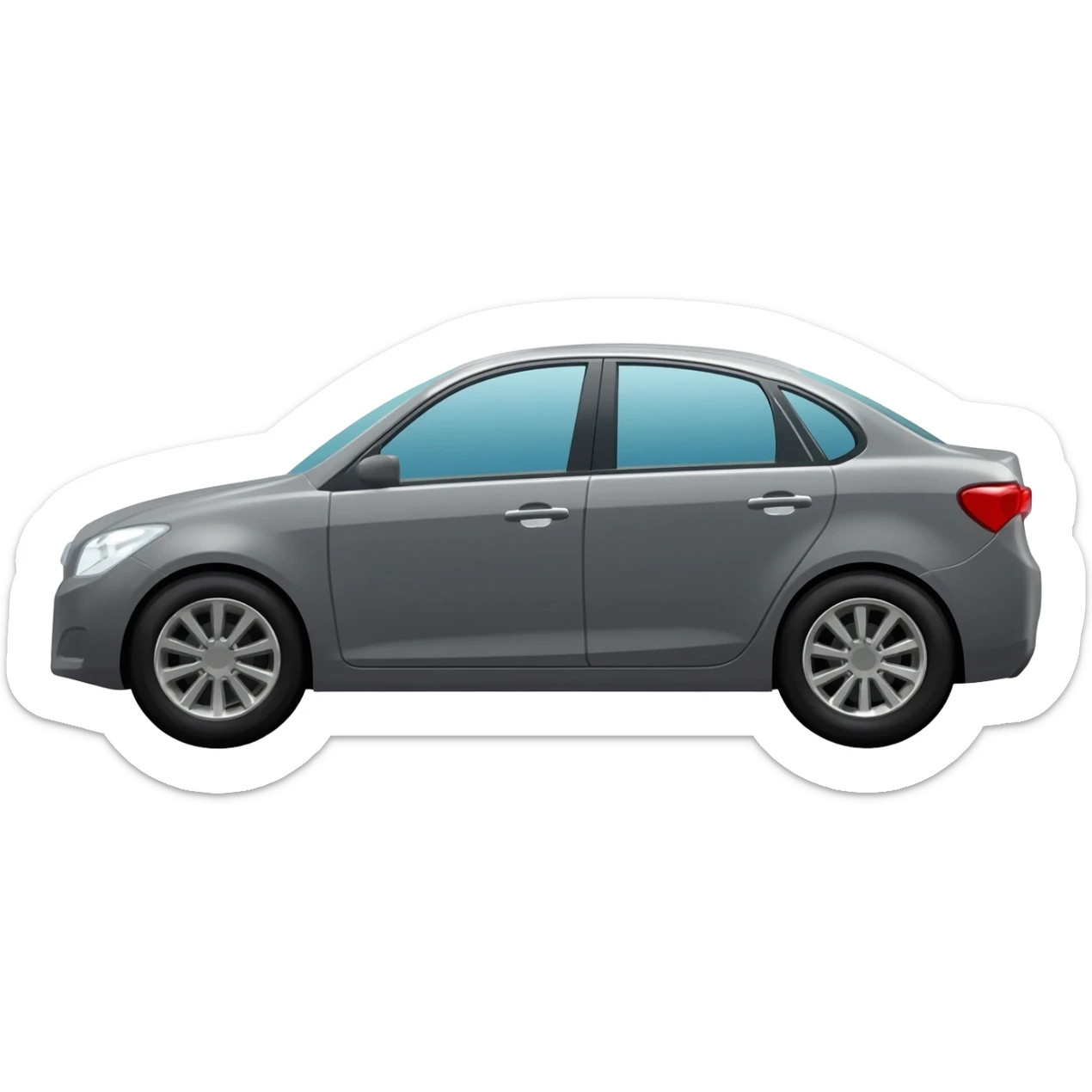 Grey colour syden car emoji sticker