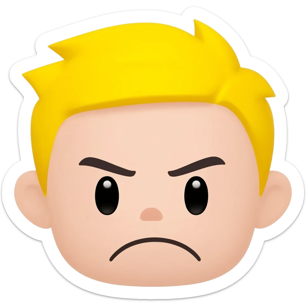 Yellow emoji cute grumpy face sticker