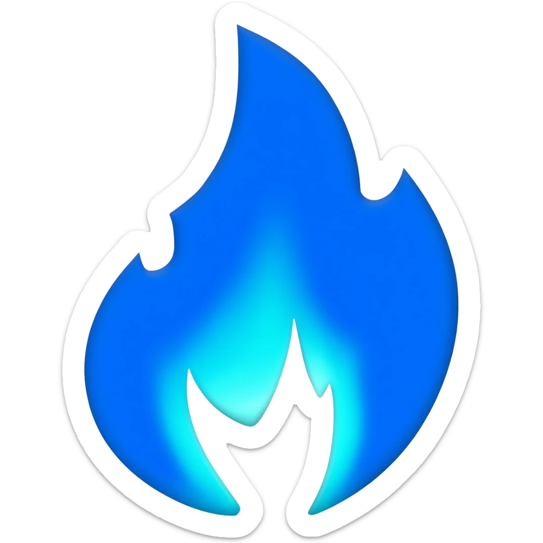 Blue fire emoji sticker