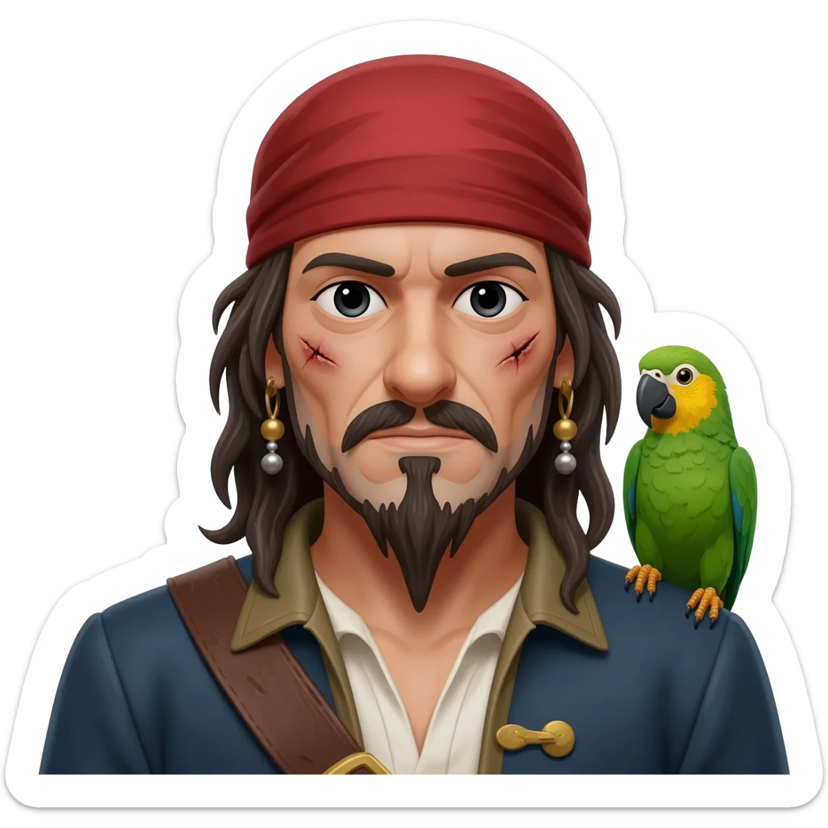 pirate and parrot sticker