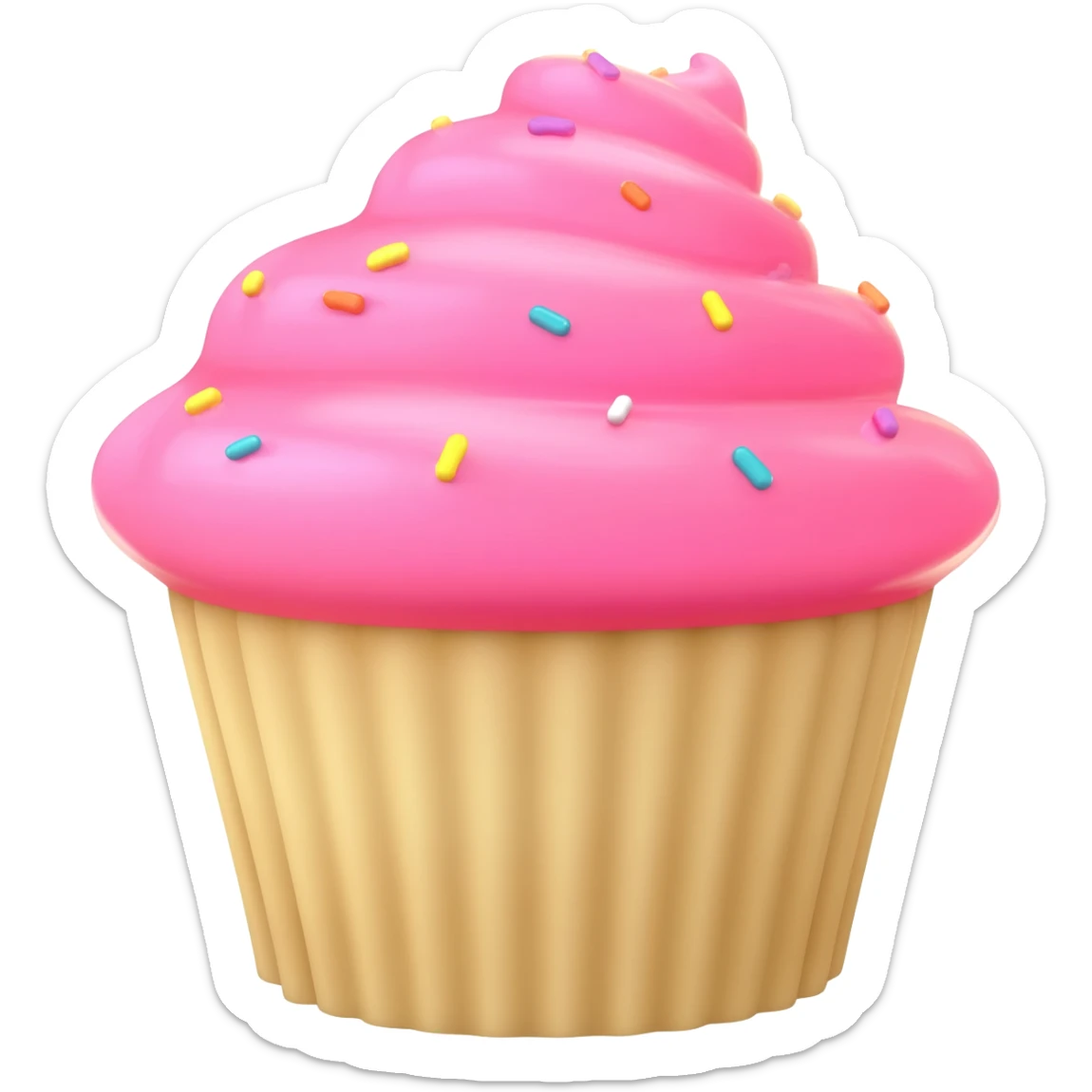 Cupcake with pink icing sticker