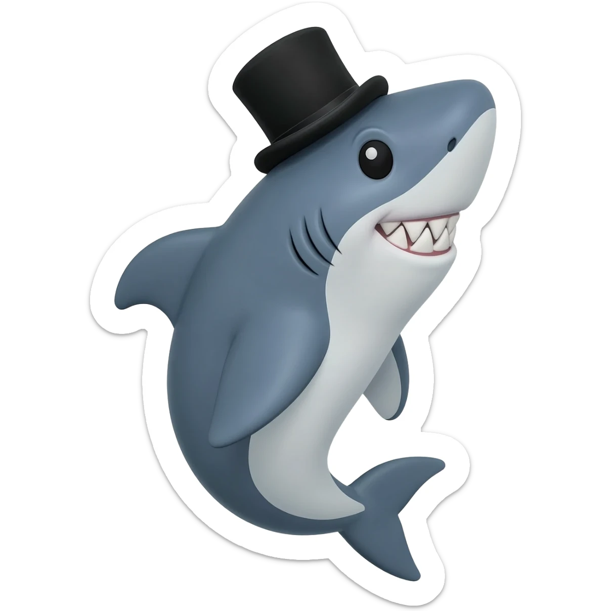 Shark with a top hat sticker