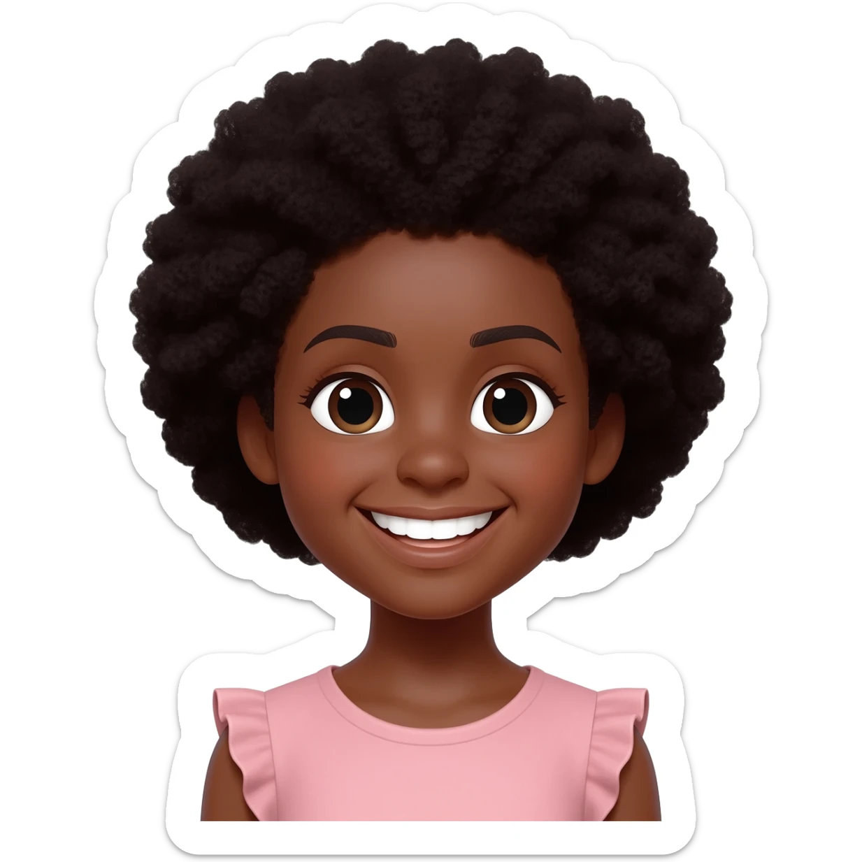 Smiley emoji black girl sticker
