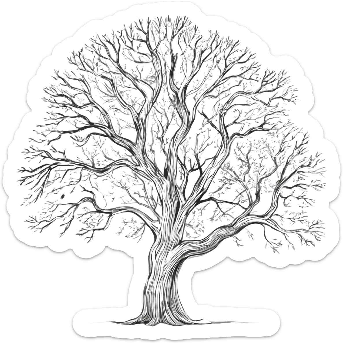 line drawing tree sticker