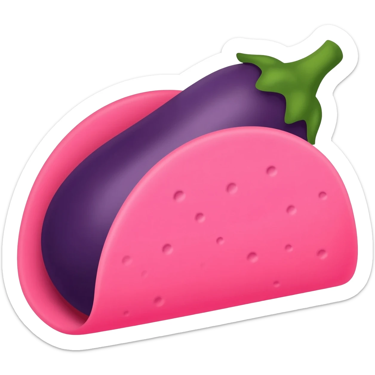 Whole Eggplant into pink taco sticker