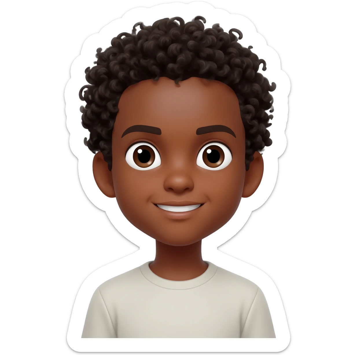 saying thank you black boy curly hair sticker