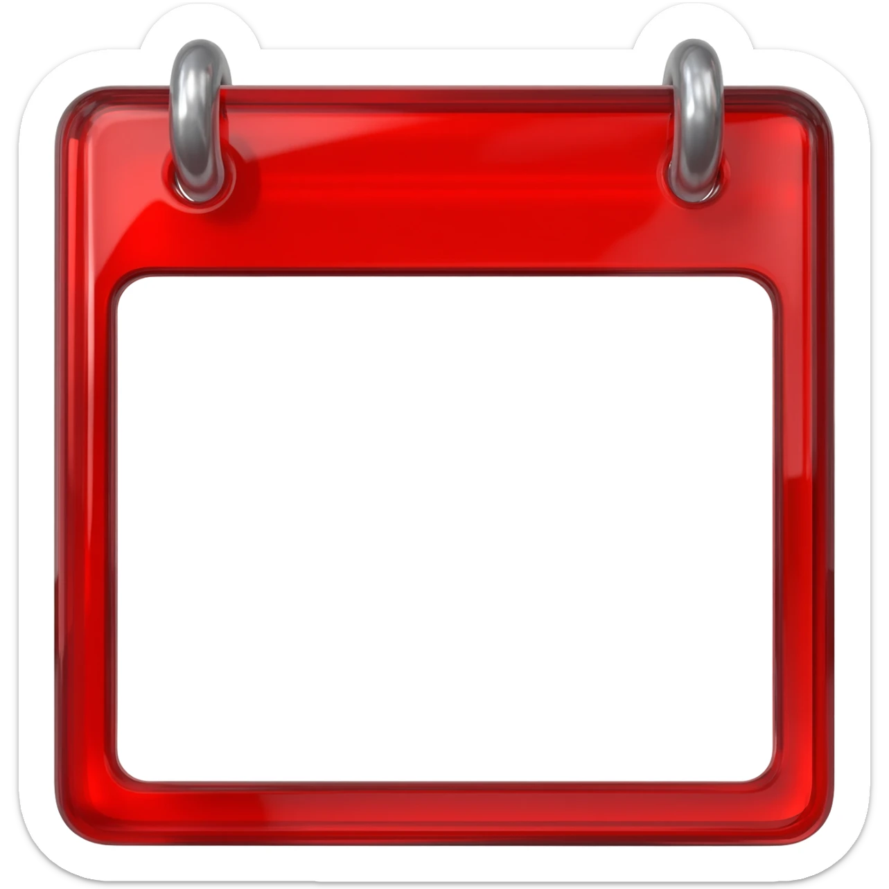 Calendário vermelho vidro sticker