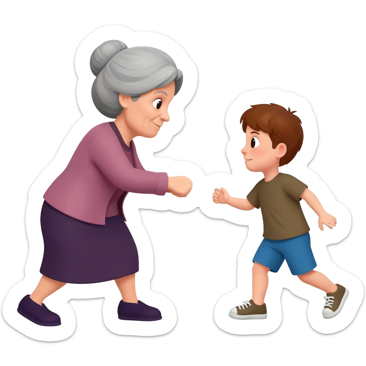Grandma flogging a child sticker