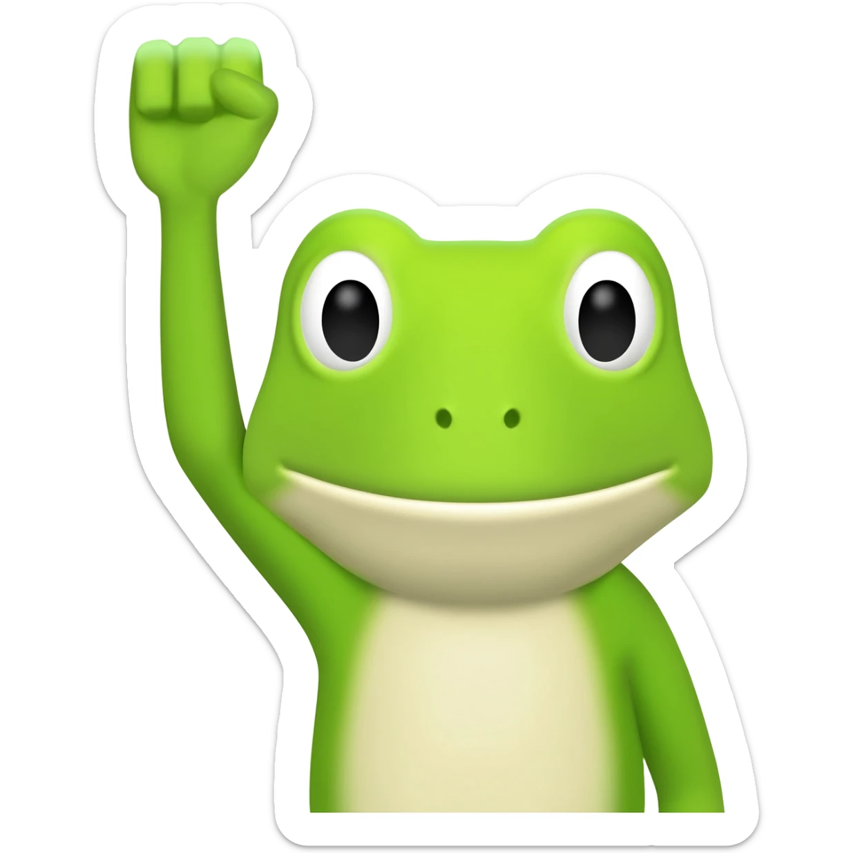 this frog with his fist up sticker