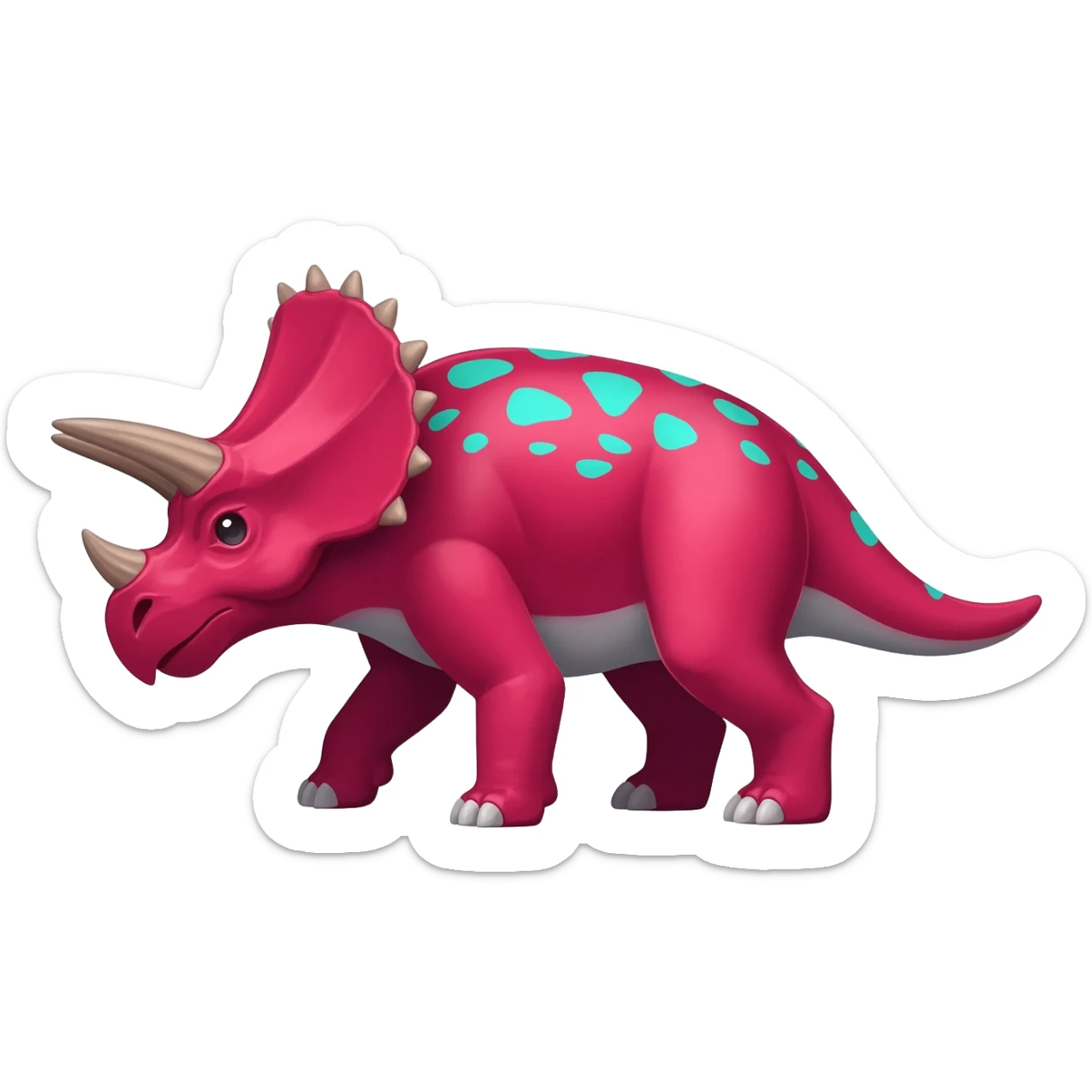 Epic complex detailed sanguine-red magenta pink white pastel realistic aesthetic-scenic-Fakémon-Trico-Sergal-Serval-Vernid-creature (full body) with cyan markings  sticker