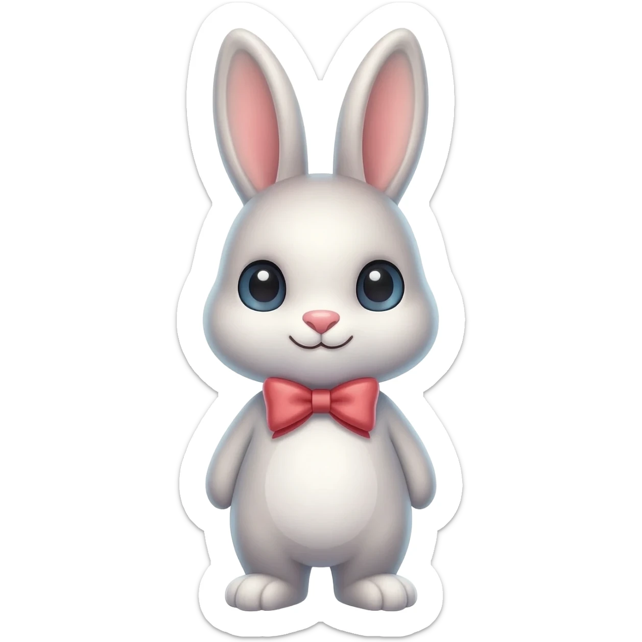 Зайчик с бантиком стоит sticker