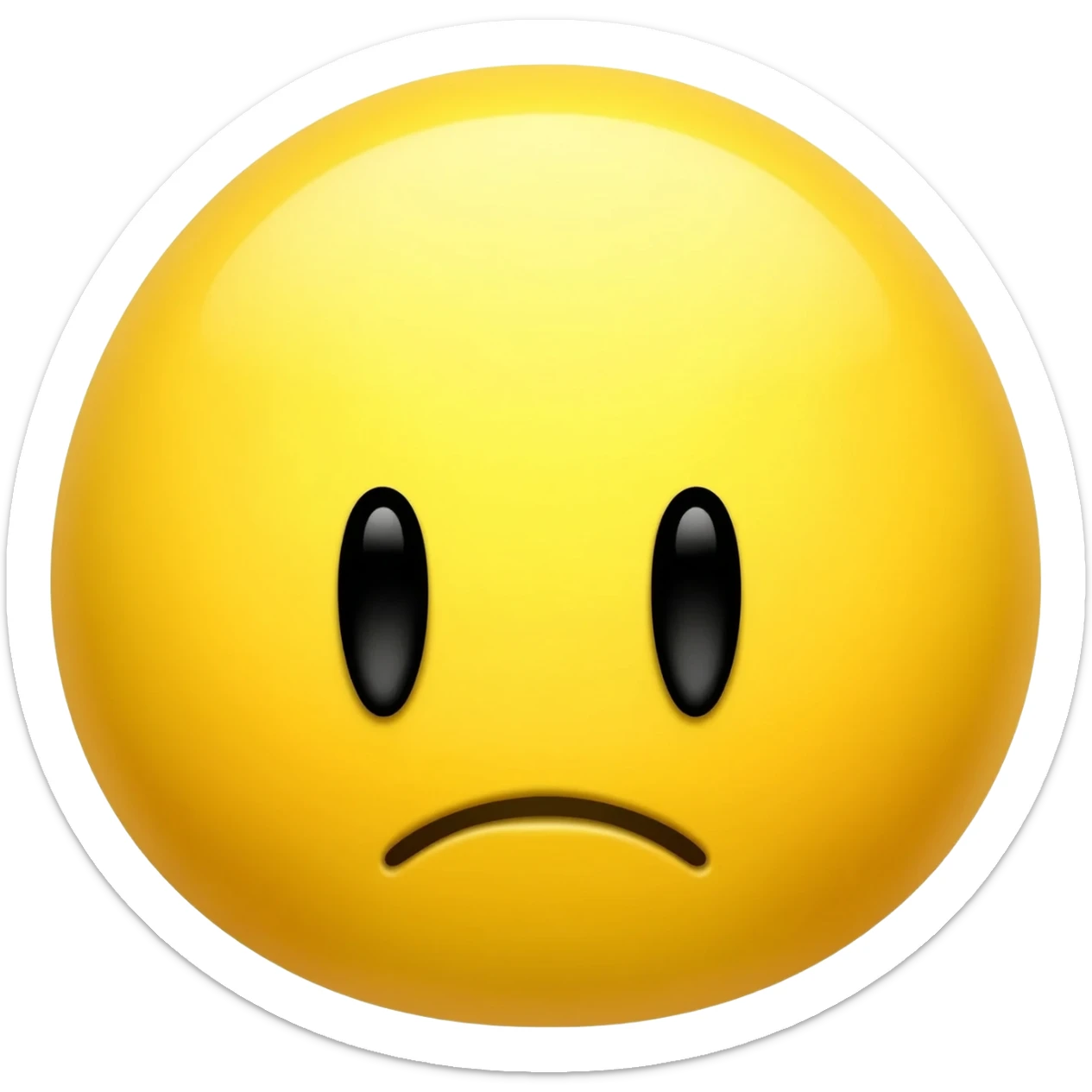 Yellow emoji cute grumpy face sticker