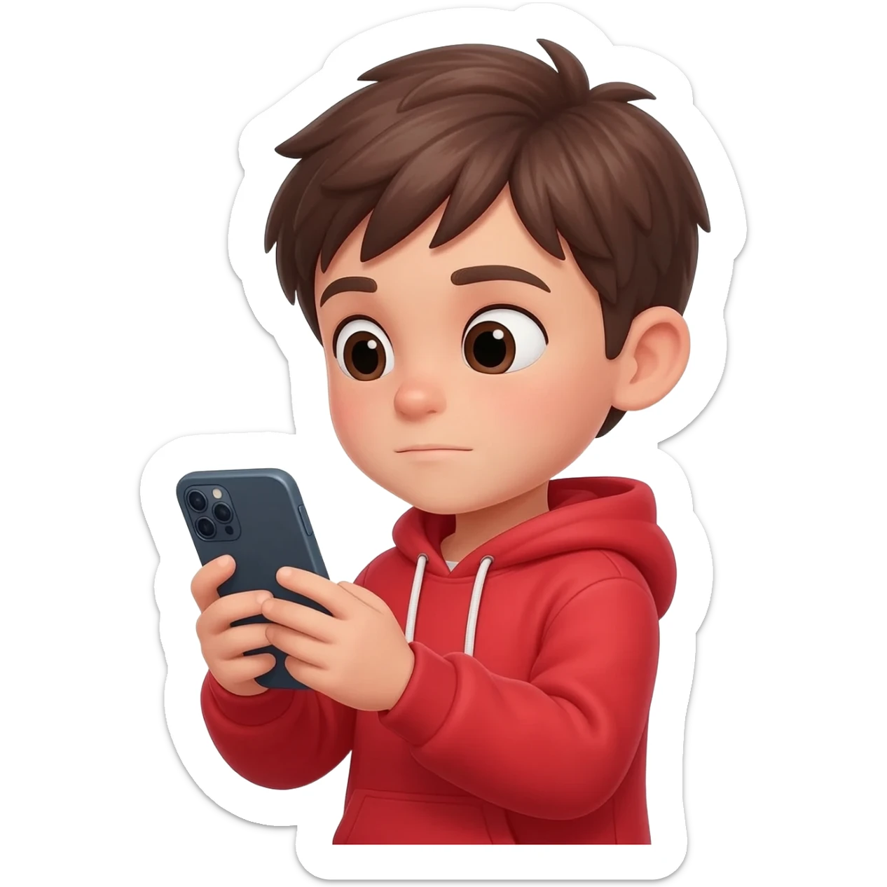Niño en el celular sticker
