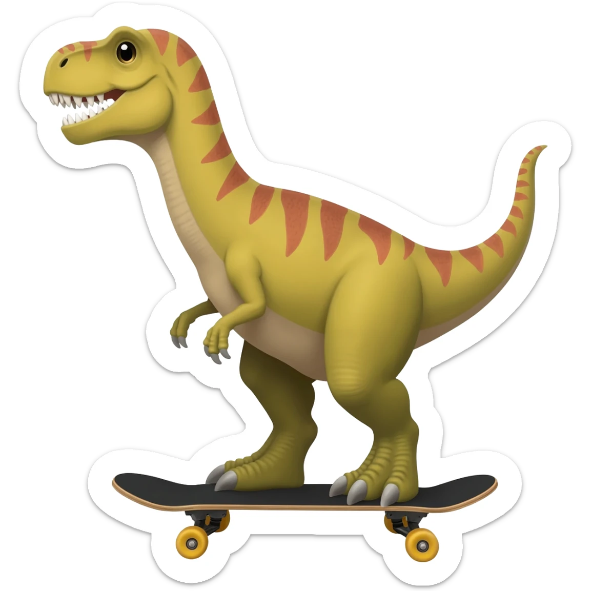 Dinosaur on a skateboard sticker
