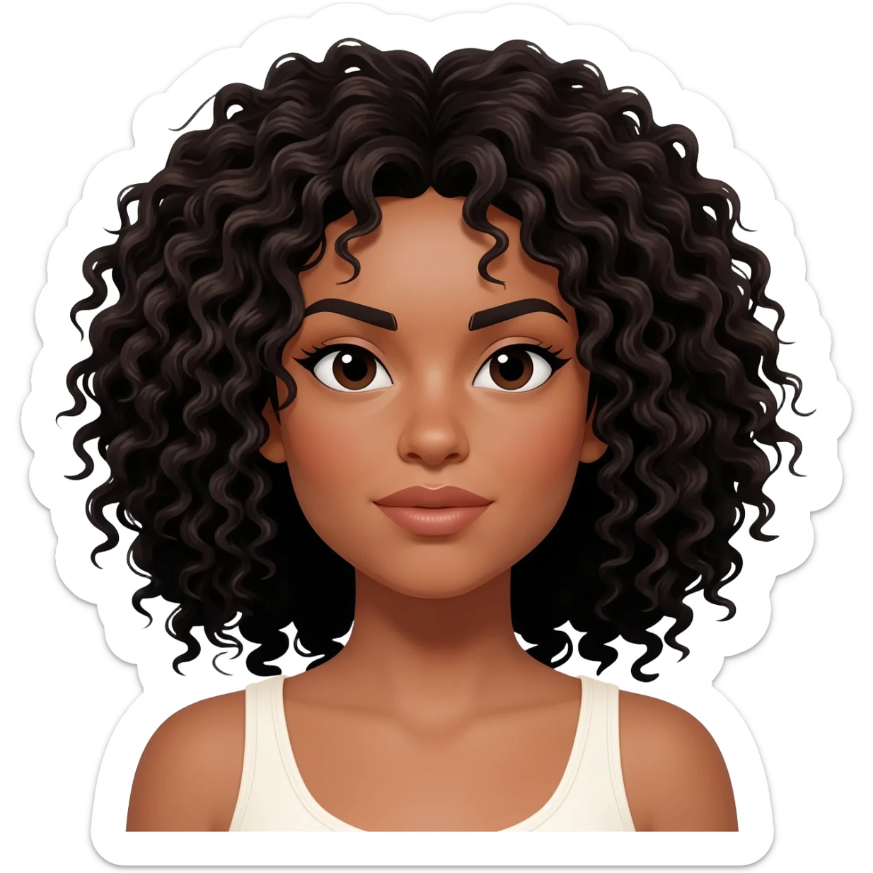 Latino queen with white skincurly black hair sticker