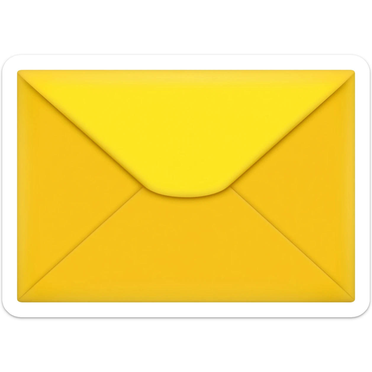 Un mensaje, un sobre amarillo cerrado rectangular sticker