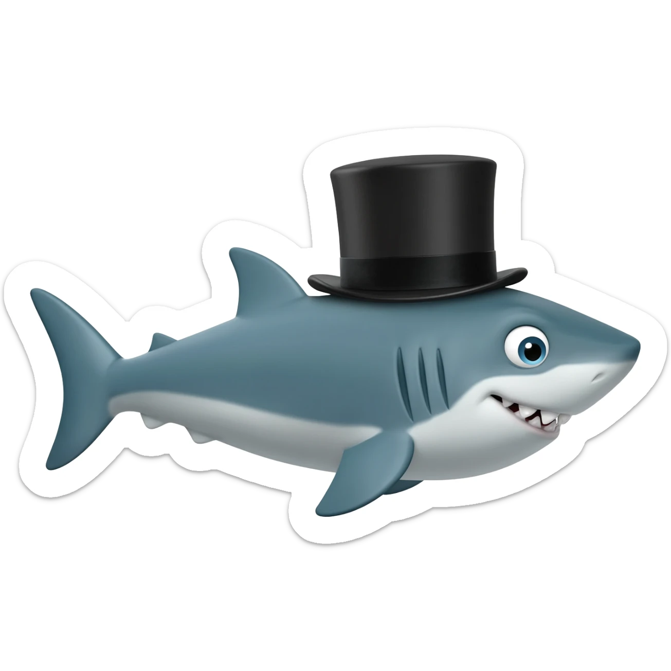 Shark with a top hat sticker