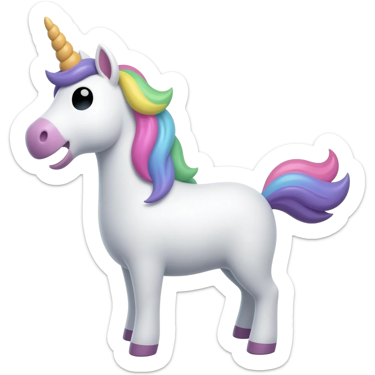 unicorn singing with mic sticker
