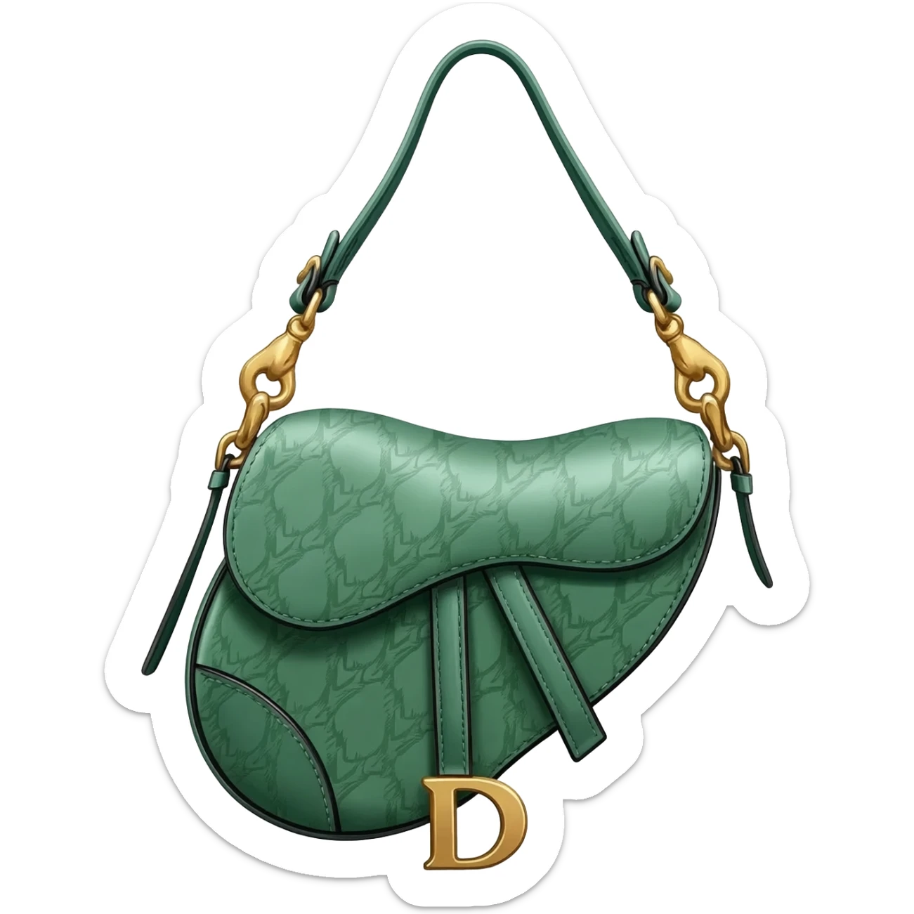 green dior print saddle bag sticker