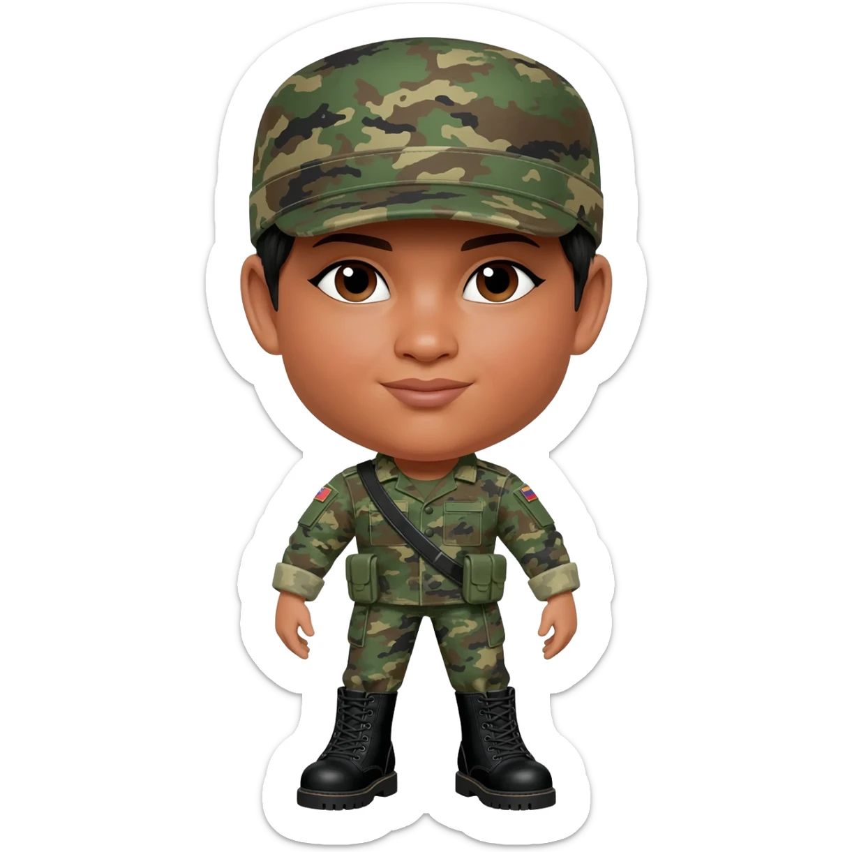 Filipino female soldier bdu 1990s with black combat boots without wearing bandolier sticker