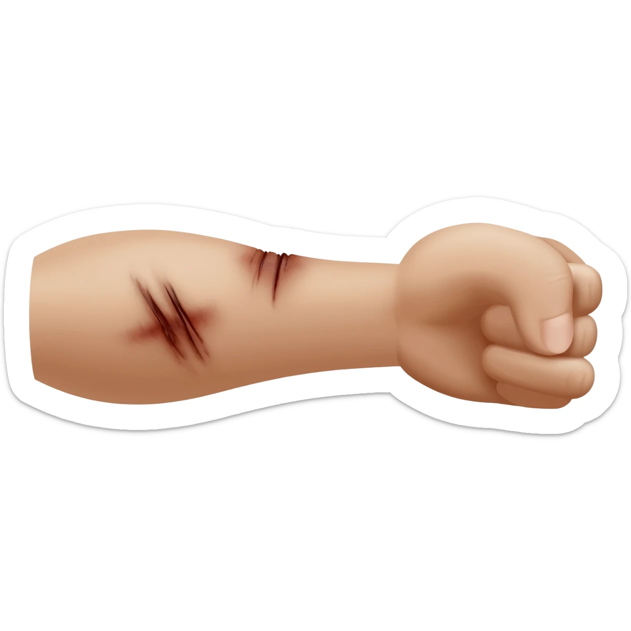 arm with scratches sticker