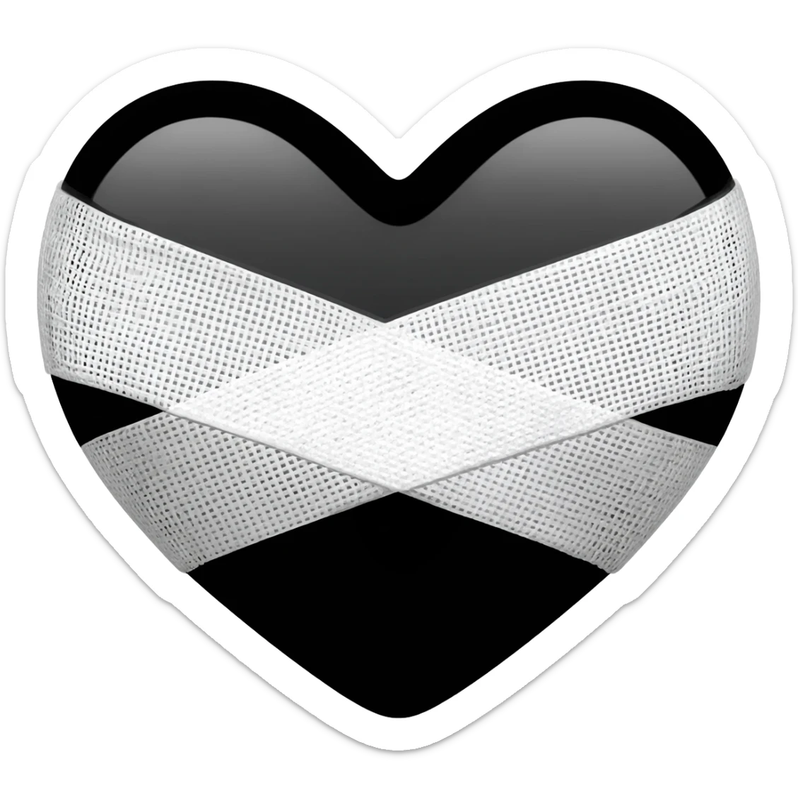 Black heart emoji bandage sticker