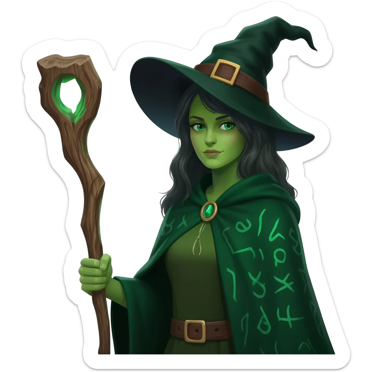 green witch sticker