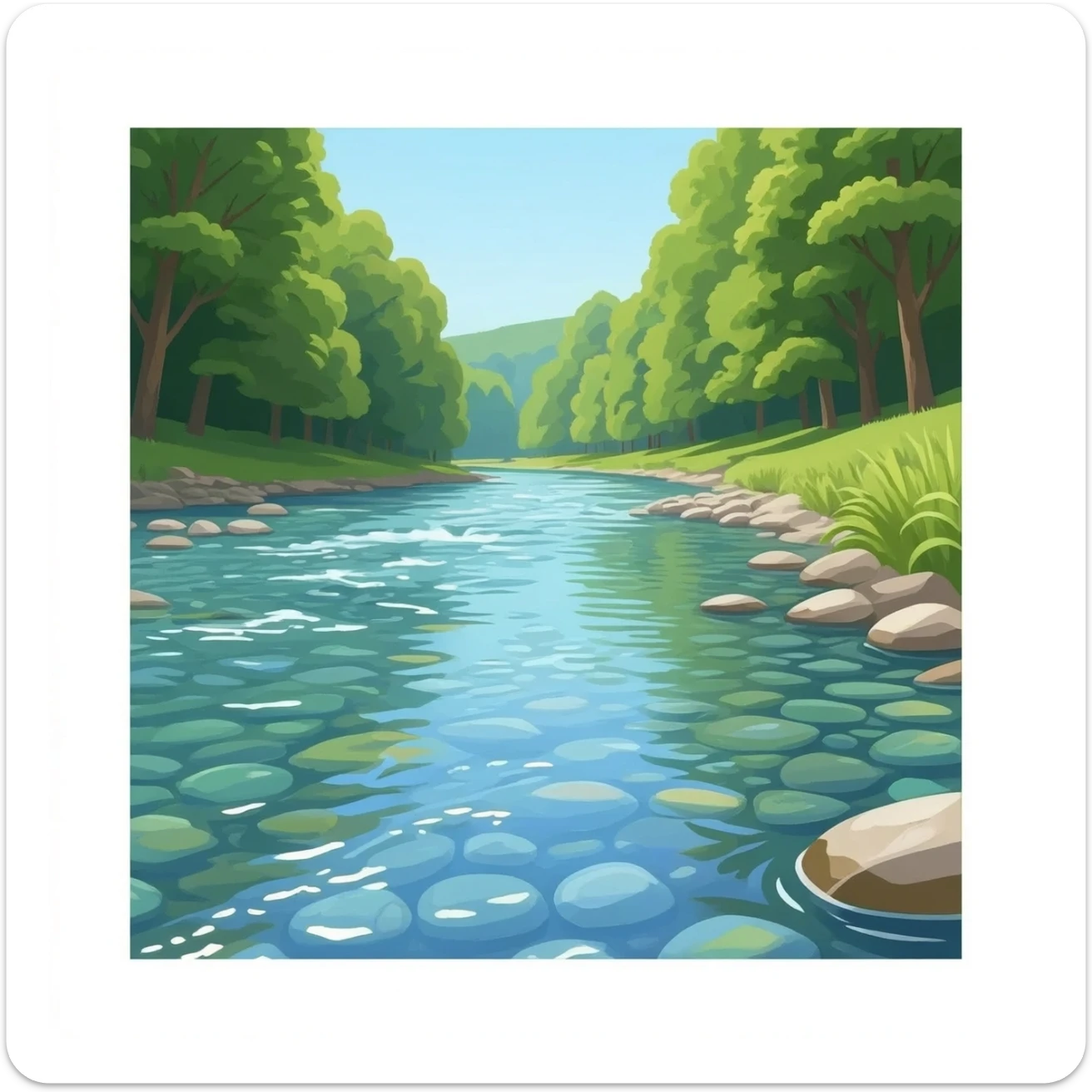 water of river sticker