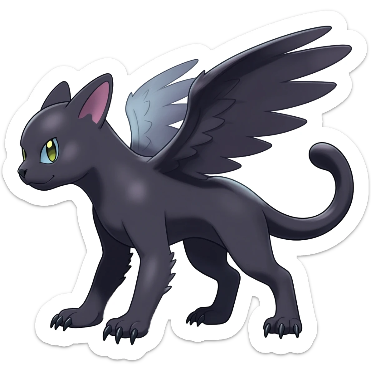 Noibat-Absol-Nargacuga-Litten-Torracat-fusion-Fakemon-Pokémon-creature  sticker