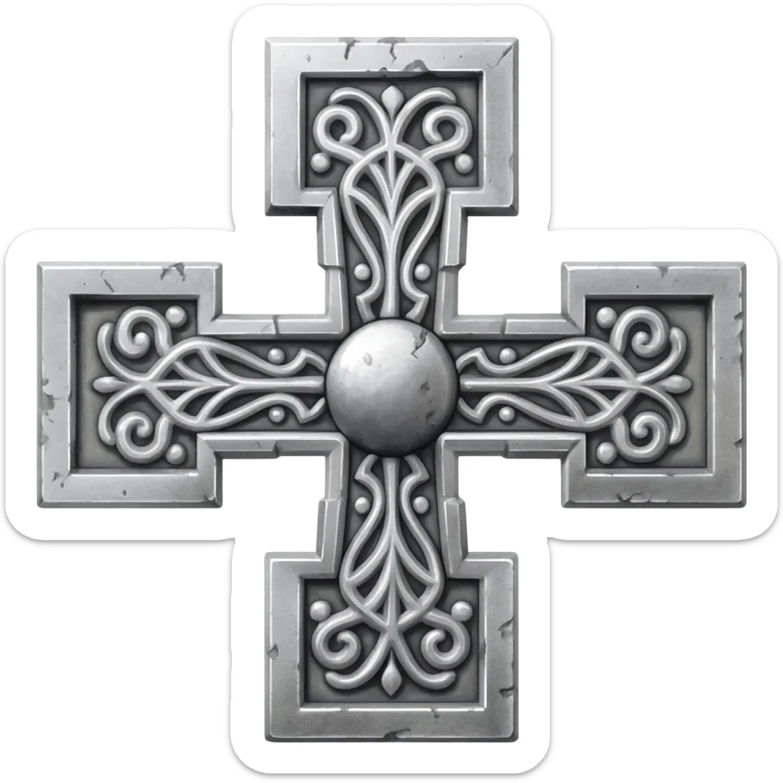 Silver templar cross sticker