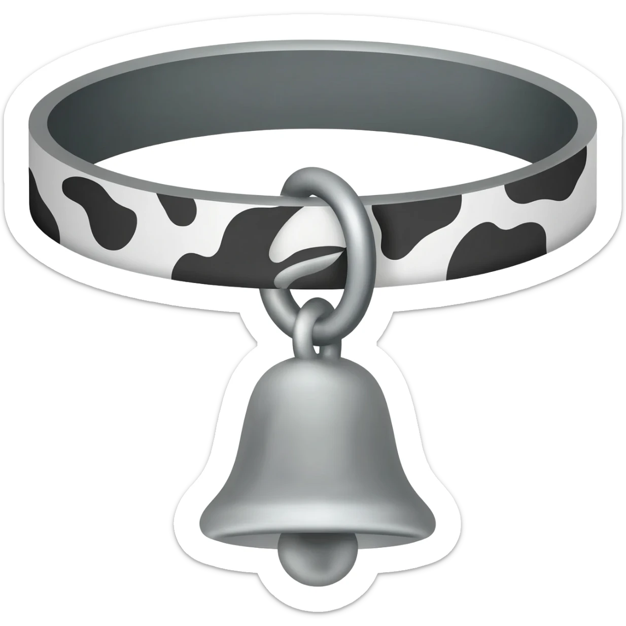flat cow bell collar with cow pattern sticker