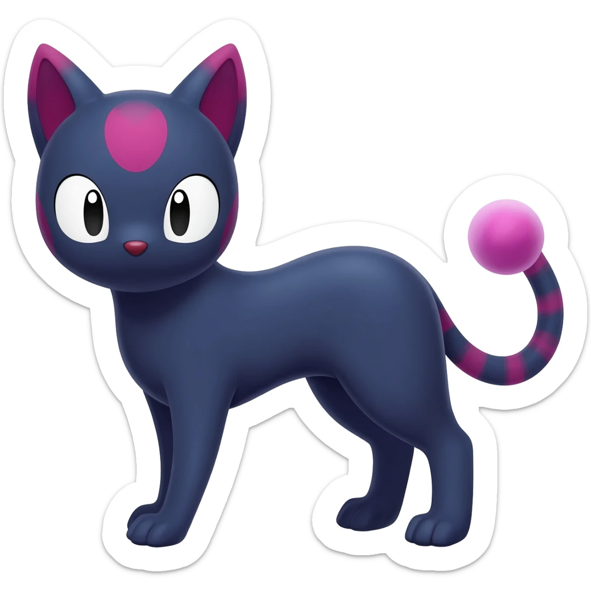 Umbreon-Sprigatito-Sylveon-hybrid-animal-Fakémon-Pokémon-fusion sticker