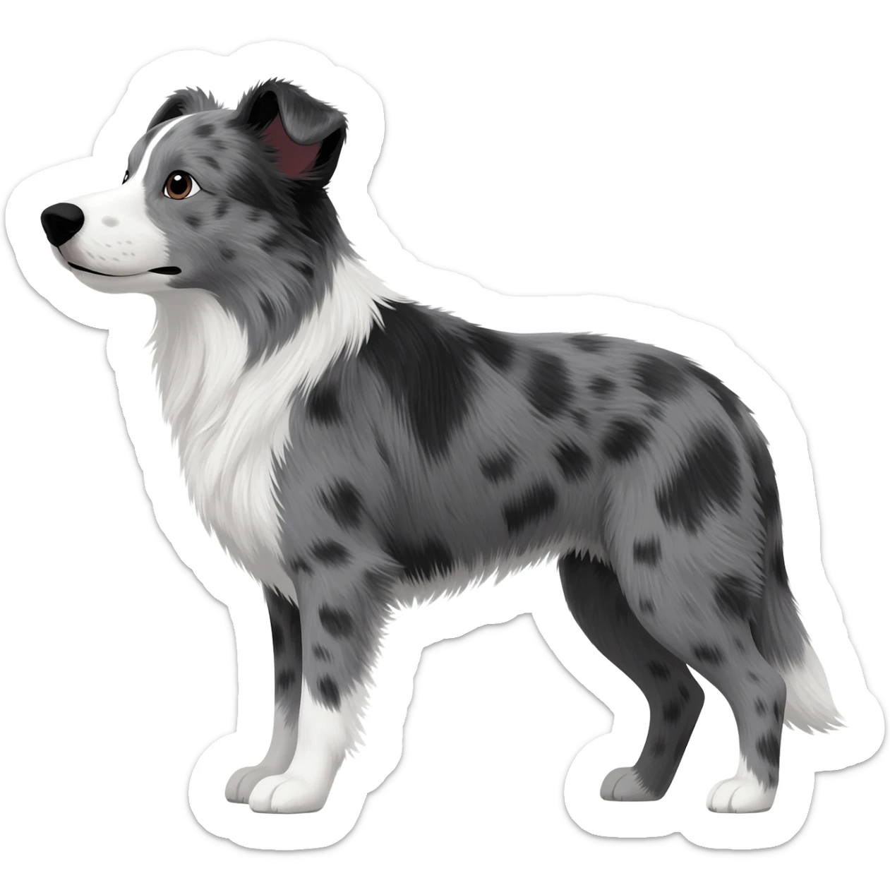 Old female working border collie sticker